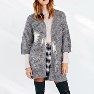 gray cardigan